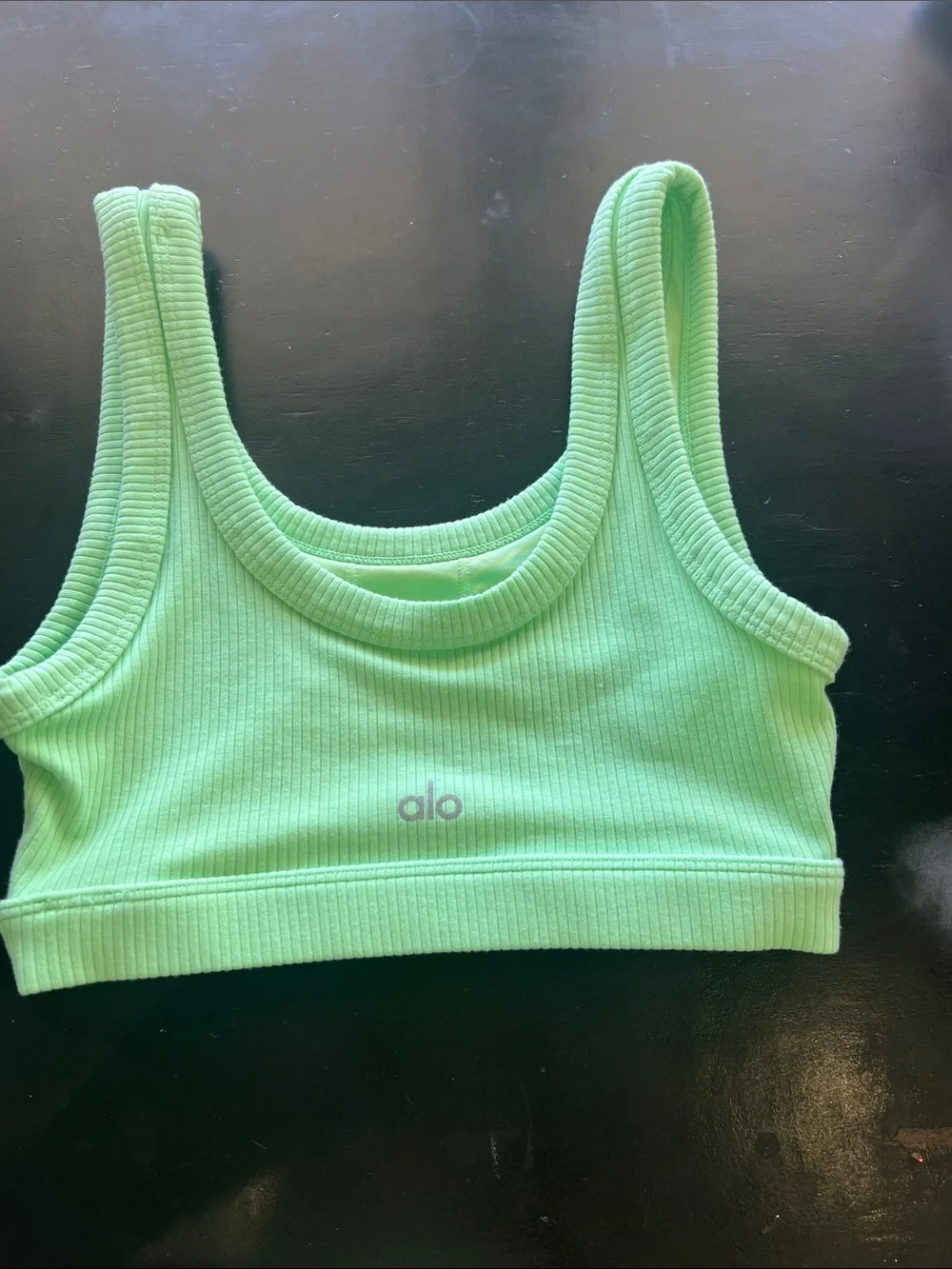 Ribbed Mint Green Crop Tank Top by Alo.  Size XS.